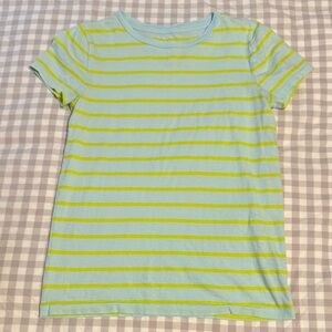 J. Crew Factory Women’s Tee - Light Blue and Lime Stripes